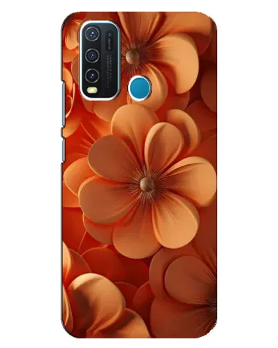 Чехол для Vivo Y30 с картинкой «Оранжевый макро цветок»