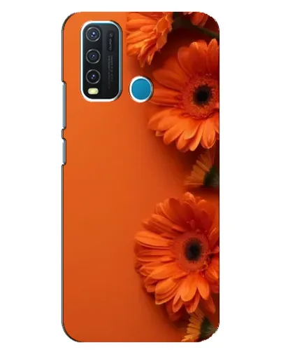 Чехол для Vivo Y30 с картинкой «Оранжевые герберы»