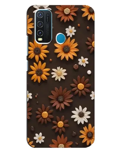 Чехол для Vivo Y30 с картинкой «Узор из маленьких подсолнухов»