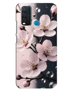 Чехол для Vivo Y30 с картинкой «Нежная сакура и капли»