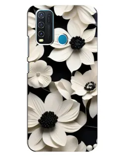 Чехол для Vivo Y30 с картинкой «Объемные белые цветы»