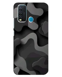Чехол для Vivo Y30 с картинкой «Темный абстрактный камуфляж»