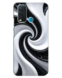 Чехол для Vivo Y30 с картинкой «Черно-белая спираль»