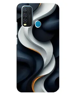 Чехол для Vivo Y30 с картинкой «Объемные черно-белые ленты»
