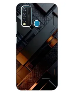 Чехол для Vivo Y30 с картинкой «Черные геометрические блоки»
