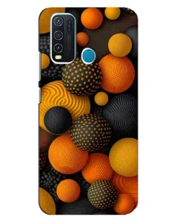 Чехол для Vivo Y30 с картинкой «Объемные оранжевые сферы»
