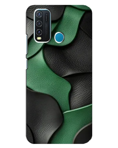 Чехол для Vivo Y30 с картинкой «Зеленые кожаные волны» Чехол для Vivo Y30 с картинкой «Зеленые кожаные волны»
