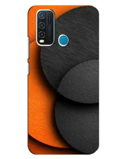 Чехол для Vivo Y30 с картинкой «Геометрия оранжевых кругов»