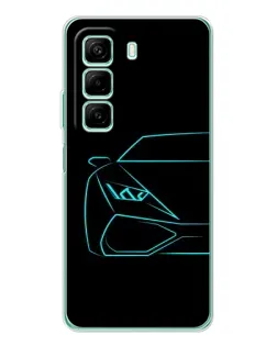 Чехол для Vivo Y31 Pro с картинкой «Голубой силуэт Lamborghini»