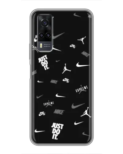 Чехол для Vivo Y31 с картинкой «Nike Black Pattern»