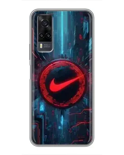 Чехол для Vivo Y31 с картинкой «Техногенный стиль Nike»