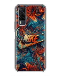 Чехол для Vivo Y31 с картинкой «Nike в абстракции»