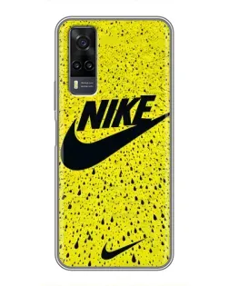 Чехол для Vivo Y31 с картинкой «Желтый текстурный Nike»