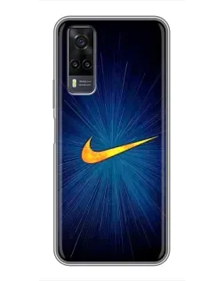 Чехол для Vivo Y31 с картинкой «Синий пульс Nike»