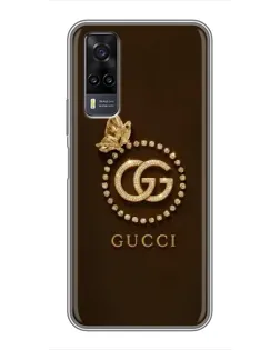Чехол для Vivo Y31 с картинкой «Gucci — золотая бабочка»