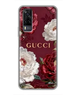 Чехол для Vivo Y31 с картинкой «Gucci — бордовые розы» Чехол для Vivo Y31 с картинкой «Gucci — бордовые розы»