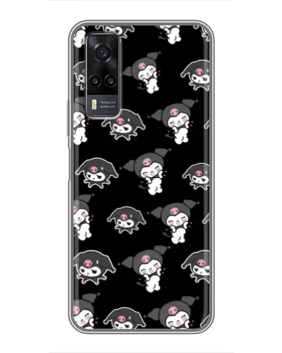 Чехол для Vivo Y31 с картинкой «Черный паттерн Kuromi»