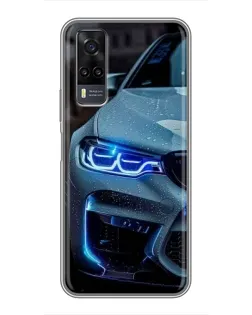 Чехол для Vivo Y31 с картинкой «Взгляд BMW с синими фарами» Чехол для Vivo Y31 с картинкой «Взгляд BMW с синими фарами»