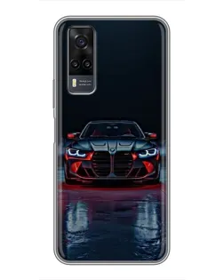 Чехол для Vivo Y31 с картинкой «BMW на мокрой дороге»
