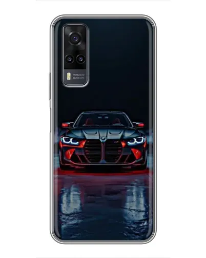 Чехол для Vivo Y31 с картинкой «BMW на мокрой дороге»