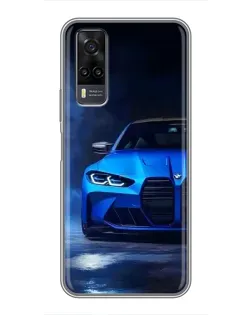Чехол для Vivo Y31 с картинкой «Голубая BMW M4»
