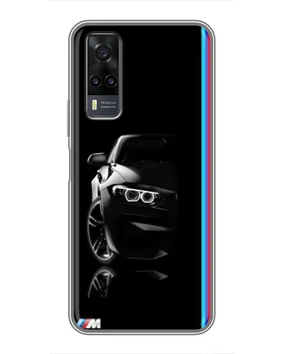 Чехол для Vivo Y31 с картинкой «Силуэт BMW в темноте»
