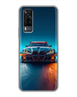 Чехол для Vivo Y31 с картинкой «BMW — огни неона»