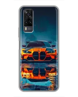 Чехол для Vivo Y31 с картинкой «BMW — золотая эмблема»