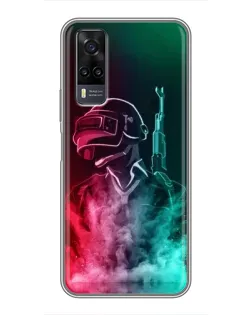 Чехол для Vivo Y31 с картинкой «PUBG — огненный воин»