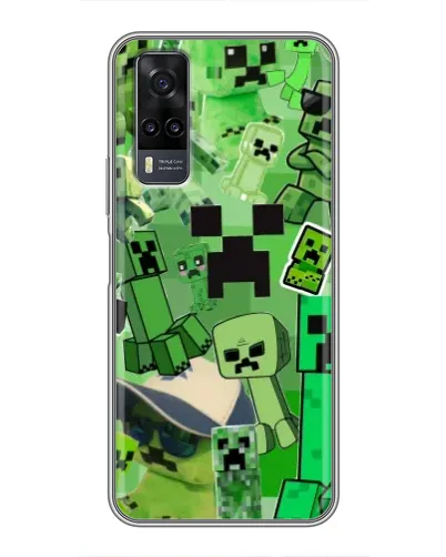 Чехол для Vivo Y31 с картинкой «Криперы Minecraft»