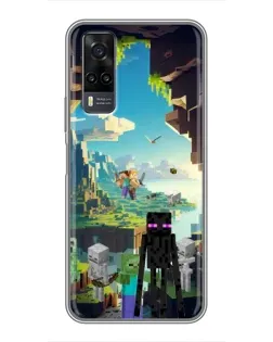 Чехол для Vivo Y31 с картинкой «Эндермен в лесу»