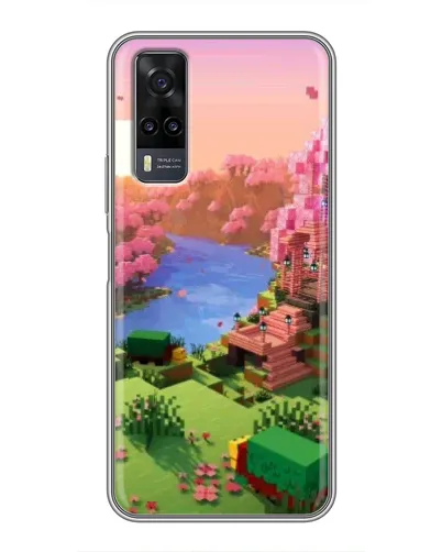 Чехол для Vivo Y31 с картинкой «Розовое дерево Minecraft»