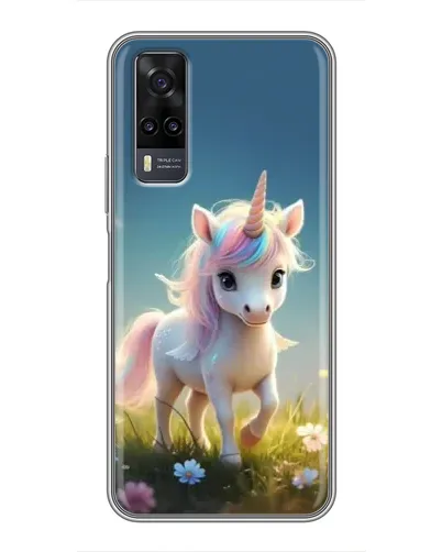 Чехол для Vivo Y31 с картинкой «Единорог на поляне»