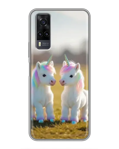 Чехол для Vivo Y31 с картинкой «Пара единорогов»