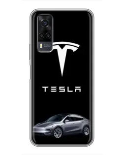 Чехол для Vivo Y31 с картинкой «Tesla Model Y»