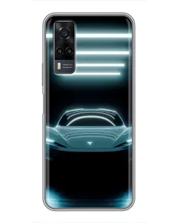Чехол для Vivo Y31 с картинкой «Tesla в неоне»