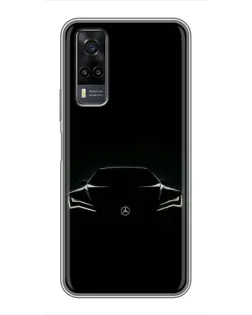 Чохол для Vivo Y31 з картинкою «Mercedes — силует авто»