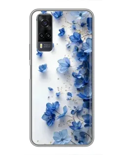 Чехол для Vivo Y31 с картинкой «Голубой цветочный каскад»