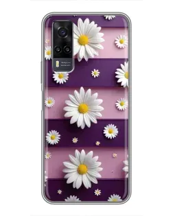 Чехол для Vivo Y31 с картинкой «Ромашки на фиолетовом»