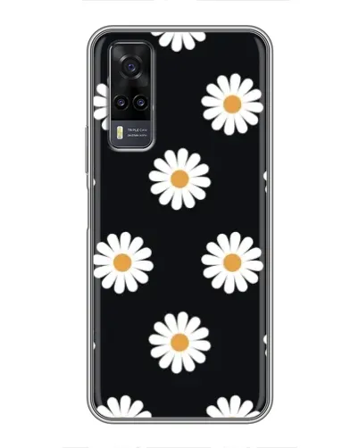 Чехол для Vivo Y31 с картинкой «Ромашки на черном»