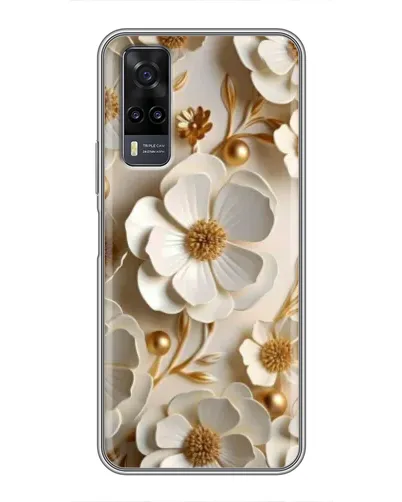 Чехол для Vivo Y31 с картинкой «Белие бумажние  цвети»