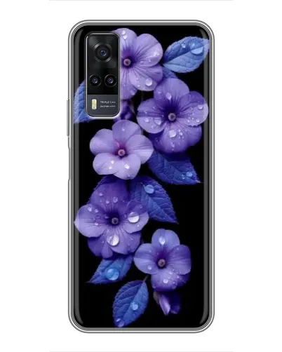 Чехол для Vivo Y31 с картинкой «Фиолетовые цветы с росою»