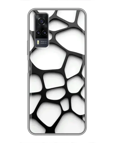 Чехол для Vivo Y31 с картинкой «Белая объемная сетка»