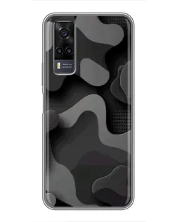 Чохол для Vivo Y31 з картинкою «Темний абстрактний камуфляж»