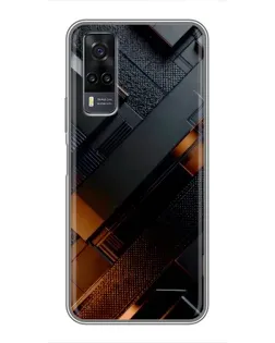 Чехол для Vivo Y31 с картинкой «Черные геометрические блоки»