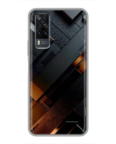 Чехол для Vivo Y31 с картинкой «Черные геометрические блоки»
