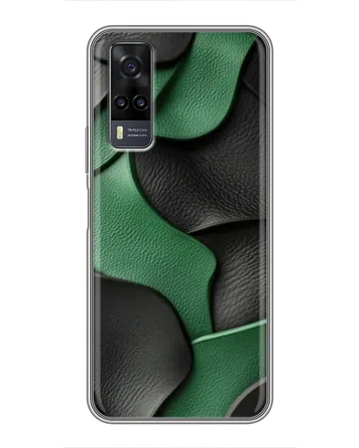 Чехол для Vivo Y31 с картинкой «Зеленые кожаные волны»