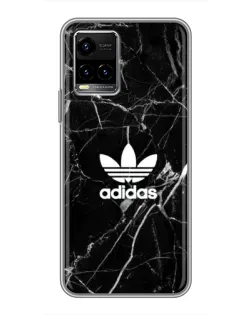 Чехол для Vivo Y33s с картинкой «Белый мрамор Adidas»