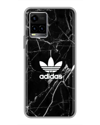 Чехол для Vivo Y33s с картинкой «Белый мрамор Adidas»