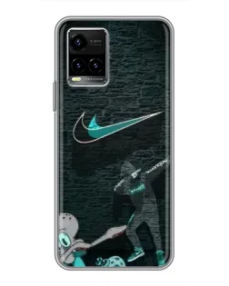 Чехол для Vivo Y33s с картинкой «Спортивный арт Nike»